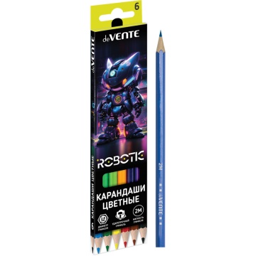 Карандаши цвет.  6цв  deVENTE  Robotic"  2М, шестигранные