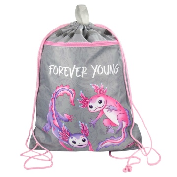 Мешок для обуви 1 отд, 360*480 карман, светоотр. "Парочка аксолотлей" петля