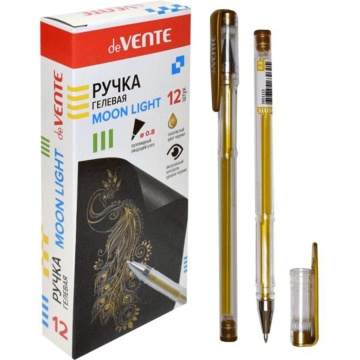 Ручка гелевая deVENTE"Moonlight" 0,8мм., золотистые чернила