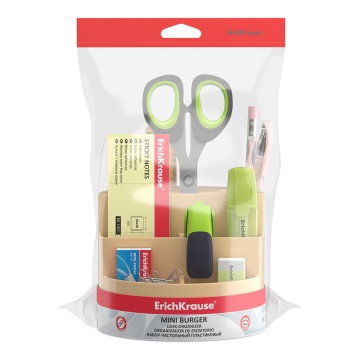 Набор настольный вращающийся пластиковый ErichKrause Mini Burger, Powder, бежевый