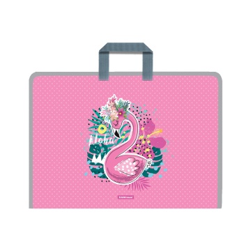 Папка на молнии пластиковая с ручками ErichKrause Rose Flamingo, А3