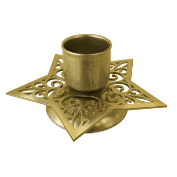 Подсвечник "Звезда узорная" золото 4*8см