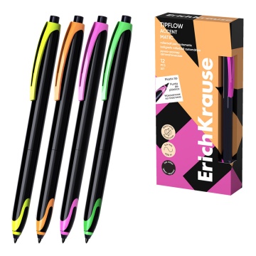 Ручка-роллер автоматическая ErichKrause TipFlow Matic Accent 0.5, цвет чернил черный (в коробке по 1