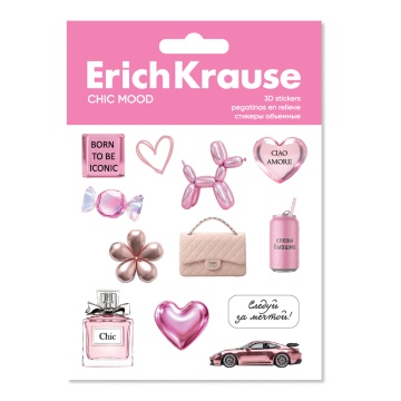 Стикеры объёмные ErichKrause Настроение шик, эпоксидная смола (в пакете)