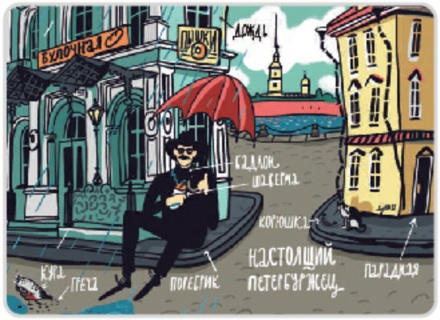 Магнит сувенирный СПБ. Настоящий петербуржец