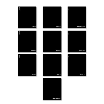 Комплект тетрадей общих ученических c пластиковой обложкой ErichKrause Black Diamond, 48 листов, кл.