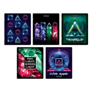 Тетрадь, 48 л. клетка, арт. 59133. 5 ЯРКАЯ ГЕОМЕТРИЯ .мягкий переплёт (2 скобы), обложка - печать по фольге, выборочный ТВИН УФ-лак, мелованный картон 210 г.м², Упаковка Ассорти.