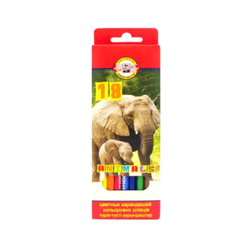 Карандаши цвет. 18цв  Koh-I-Noor "Животные"