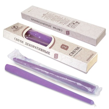 Свеча античная сиреневая 2 шт/уп
