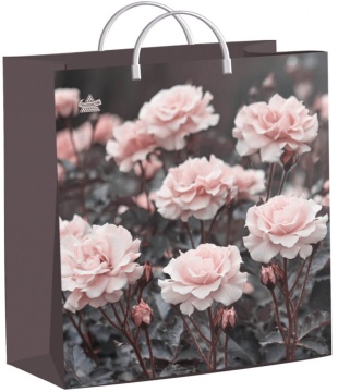 Пакет 26*24см (140мк) с пластиковой ручкой "Таинственные цветы" мягкий пластик