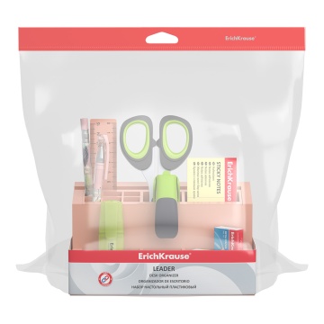 Набор настольный пластиковый ErichKrause Leader, Powder, персиковый