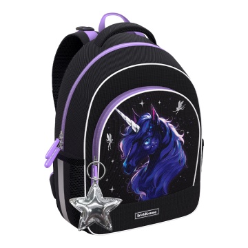 Ученический рюкзак с грудной перемычкой ErichKrause ErgoLine 15L Black Unicorn