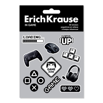 Стикеры объёмные ErichKrause В игре, ПВХ (в пакете)