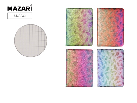 Блокнот LOVELY LEAVES 13,3 х 18,8 см, 80 л., внутренний блок в клетку, плотность бумаги 70г.м2, 4 дизайна в ассортименте, ОПП-упаковка