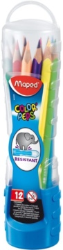 Карандаши цвет. 12цв  Maped Color Peps трехгранные, ударопрочные, пласт.стакан-тубус