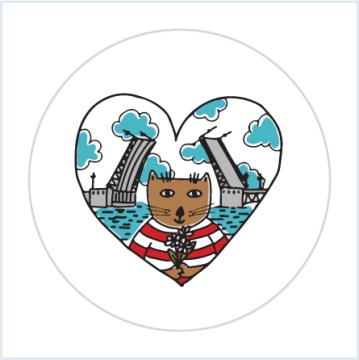 Значок 38мм "Кот и мосты"