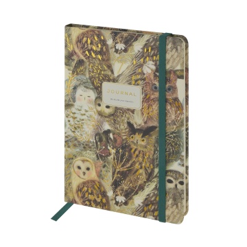 Записная книжка А5 100л. 7БЦ "Megapolis journal. Fauna. Волшебные совы" лин., резинка, кармашек
