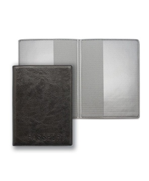 Обложка для паспорта кожзам черный