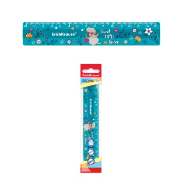 Линейка пластиковая ErichKrause Flower Sheep, 15см, во флоупаке