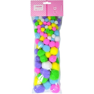 Набор "Помпоны 100шт.(15 мм -50 шт, 25 мм -25 шт, 30 мм -15 шт, 40 мм -10шт , ассорти