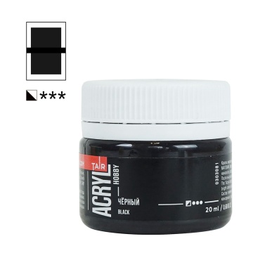 Краска акрил. "Акрил-Хобби" 20 мл, матовая, черная