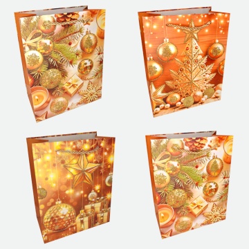 Пакет подар. бум. новогодн. 18*23*10 см 210 гр/м2 "Золотой стиль"