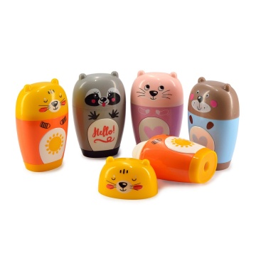 Точилка пласт. с контейнером 1 отв. BV "FunSharp. Зверушки" с ластиком, 4 вида**