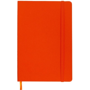 Записная книжка А6  80л. кожзам Soft Touch, клетка, верт.резинка, черная