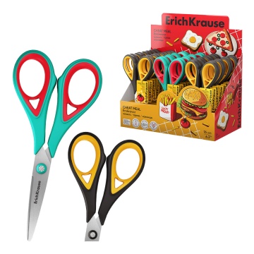 Ножницы ErichKrause Endeavor Cheat Meal, 16 см, ассорти (в дисплее по 24 шт.)