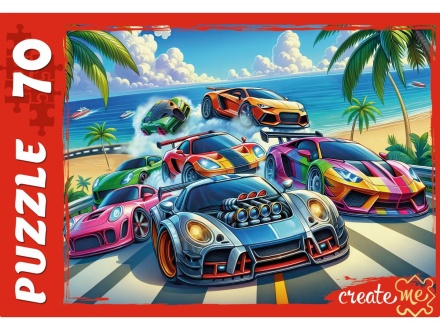 Пазлы   70 элементов  237*330мм. "Крутой вираж у океана"