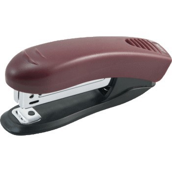 Степлер №10 на 10л 50мм 100ск антистеп "Stripe" бордовый