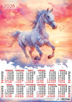 Календарь листовой 420*594мм, А2 Символ года, на 2026 год