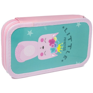 Пенал 2 отд. (190*105*35) молния, лам.картон, ткан.торец "Cat princess"