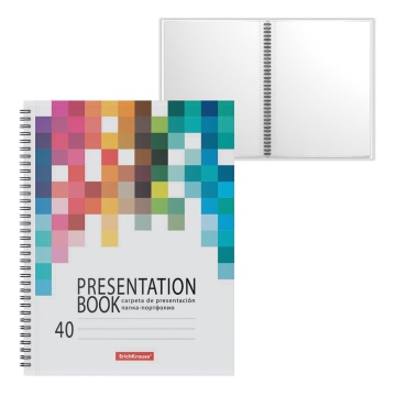 Папка-портфолио пластиковая  Bright Tetris, c 40 карманами, A4