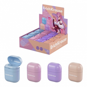 Точилка пласт. с контейнером 1 отв. Case, Manga, ассорти