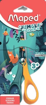 Ножницы детские MAPED "JUNGLE FEVER VIVO" 12 cм, симметричные, эргоном., декор. лезв.