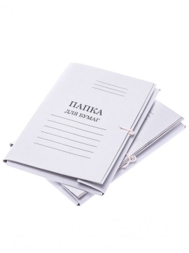 Папка "ДЕЛО" для бумаг с завязками бел. 240г.м2  мелов.