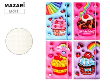 Блокнот с эффектом 3D. 9х14 см, 80 листов, клетка. "ДЕСЕРТЫ ОБЪЕМНЫЕ". Ассорти 4 дизайна