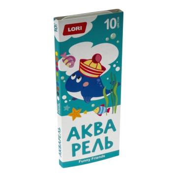 Акварельные краски 10цв. 30мл FUNNY FRIENDS, медовые, б/к