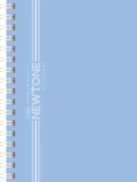 Блокнот А6  80л гребень слева "Ньютон пастель. Голубая дымка" клетка, софт-тач*