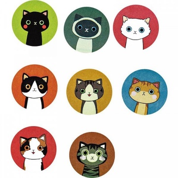 Наклейки-оценки в рулоне d2,5см "Котик"