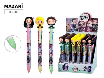 Ручка шариковая автоматич. ARCANE. 4 цв. (черный, красный, синий, зеленый). 0,7 мм. Цв.пластик.корпус. Ассорти