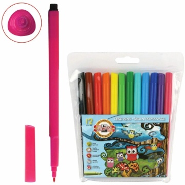 Фломастеры  12цв "Совы", смываемые, ПВХ уп-ка