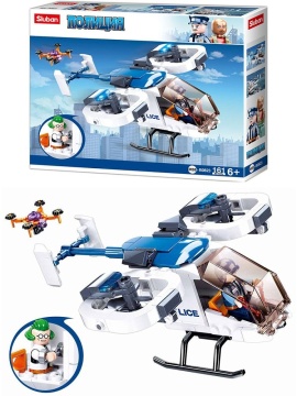 Конструктор пластм. Sluban "Полиция.Вертолет" 161 дет.