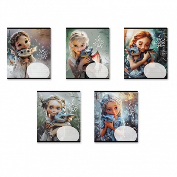 Тетрадь 12л клетка блест "Magic Pet" ассорти