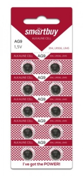 Батарейка-таблетка G9-10B Smartbuy Alkaline, блистер, цена за 1 шт