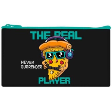 Пенал-косметичка (205*108) молния, ткань "Пицца геймер"