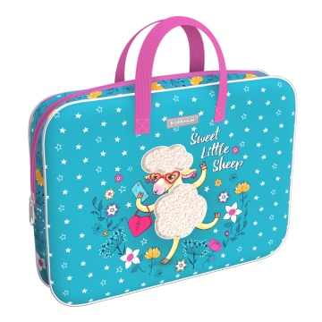 Папка текстильная на молнии ErichKrause с ручками Flower Sheep, A4+