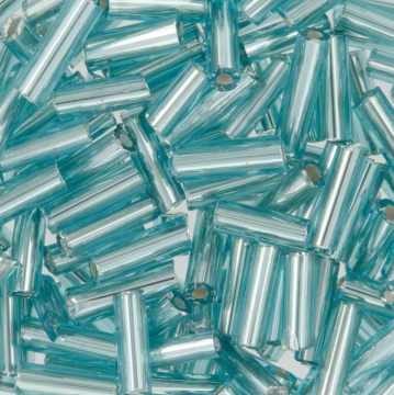 Бисер стеклярус "Zlatka" 10гр 6мм, стекло, голубой