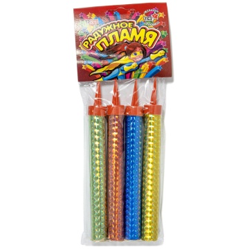 Свечи для торта - Фонтан, 14см, 50 сек., цветное пламя 4шт/уп